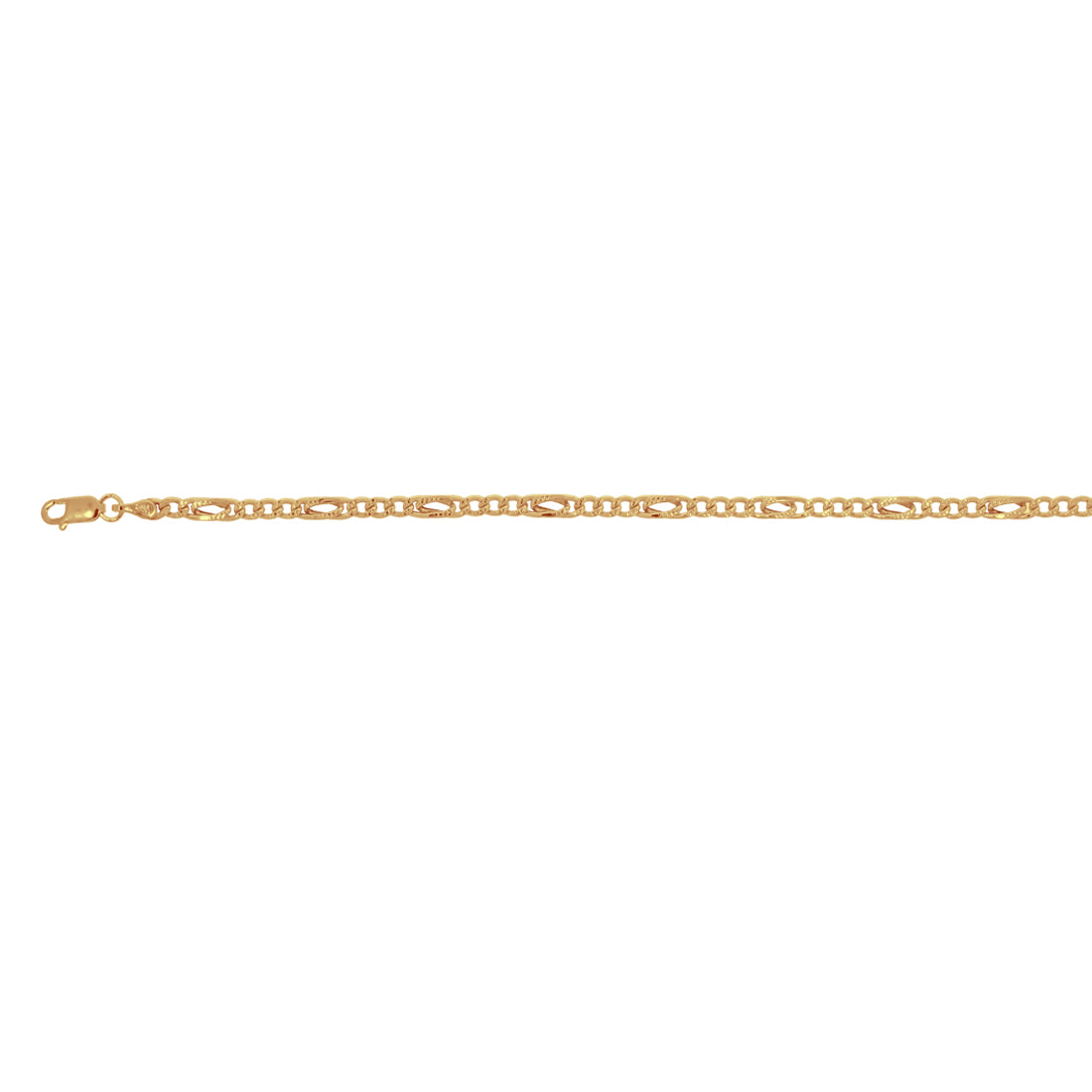 Pulso  Oro 10k, Estilo Perniche Diamantado 3 mm, 19cm largo