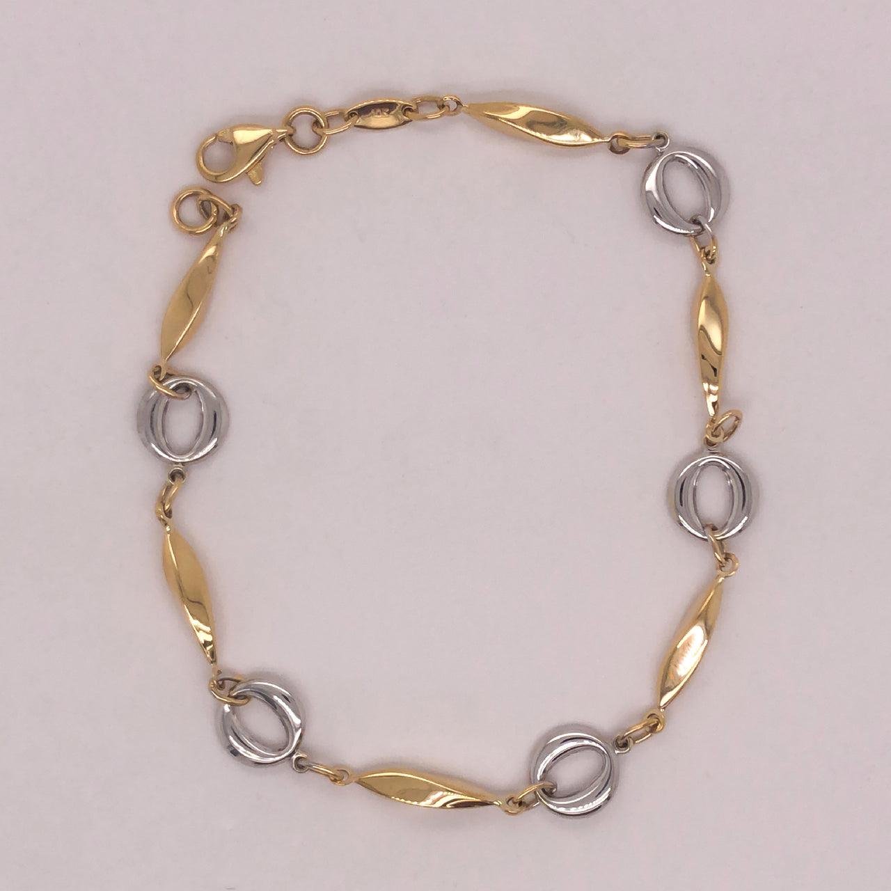 Pulsera Oro 10k - Oro Combinado 19 cm Larga