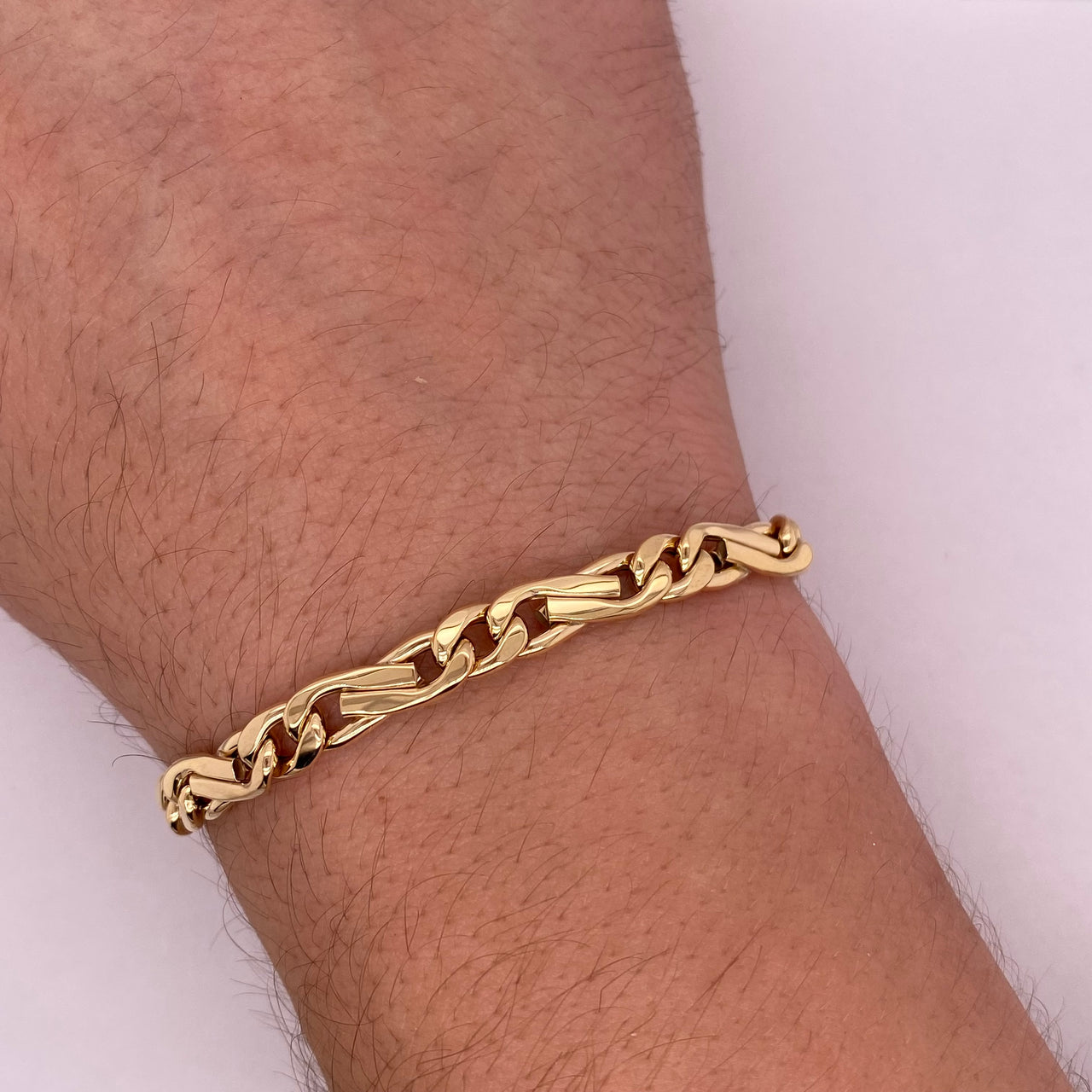 Pulso Oro 10k - Estilo Combinado de 20.5 cm Larga