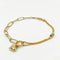 Pulsera Oro 10k - Corazón con Doble Tejido Diferente, 19 cm Largo