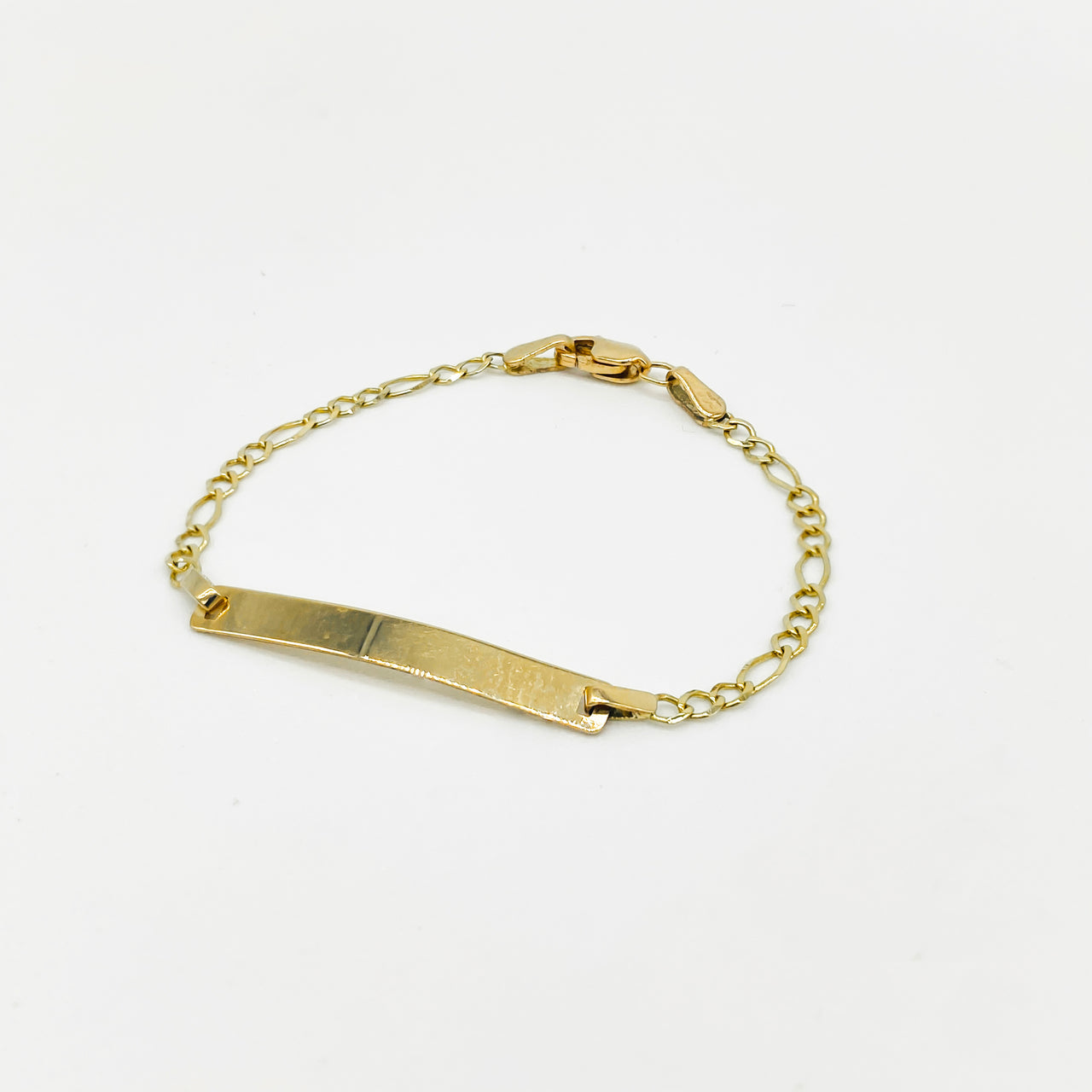 Esclava Oro 10k - Tejido Cartie con Placa 13.9 cm Largo