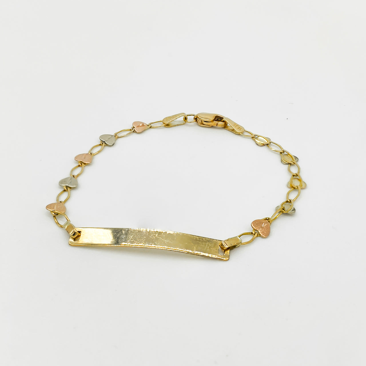 Esclava Oro 10k - Corazones Florentinos 14/15 cm Largo