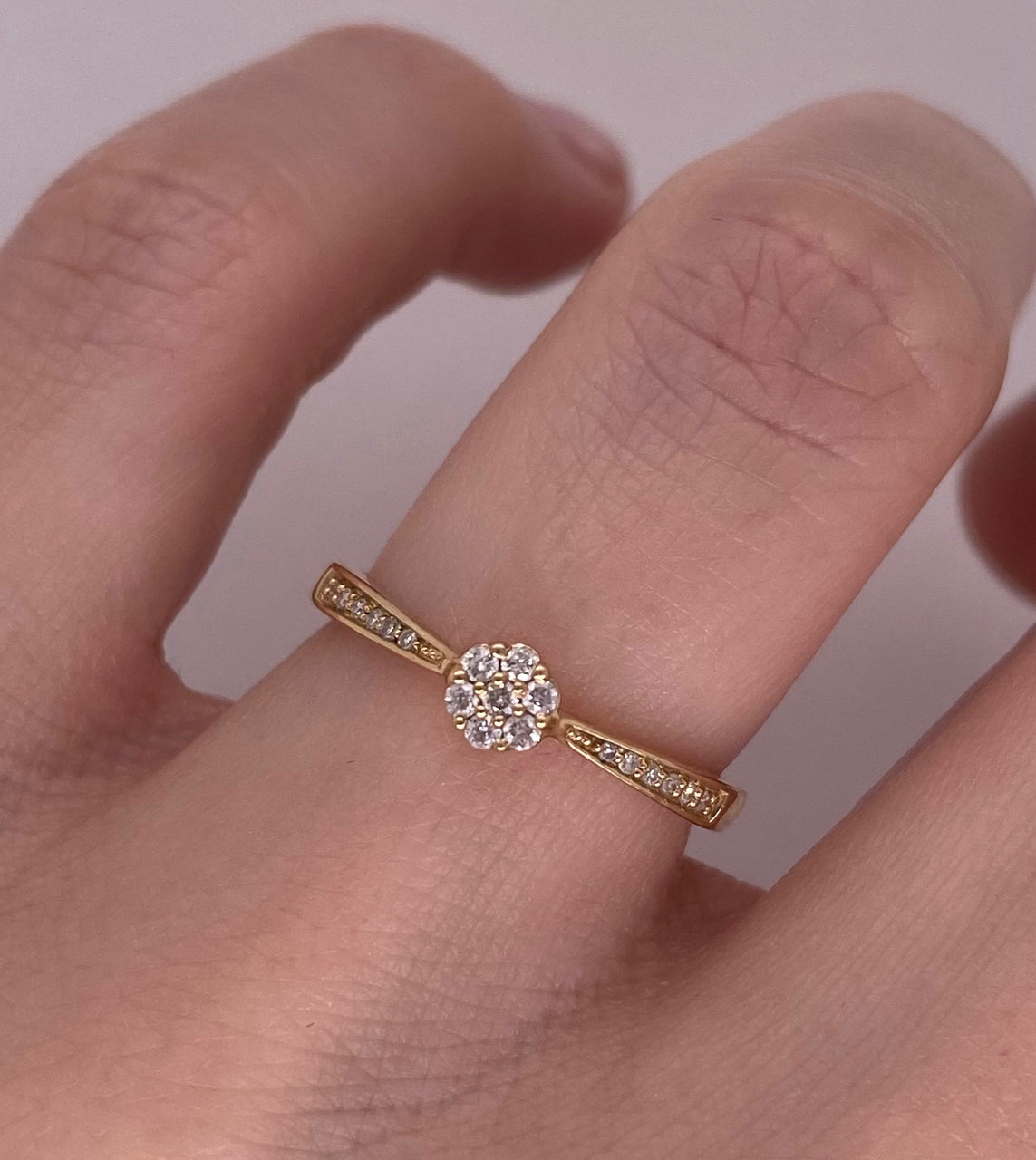 Anillo Oro 14k - Diamante Natural  0.10 CTW
