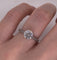 Anillo Oro Blanco 14k, Pavé Zirconia Central 6.5 mm