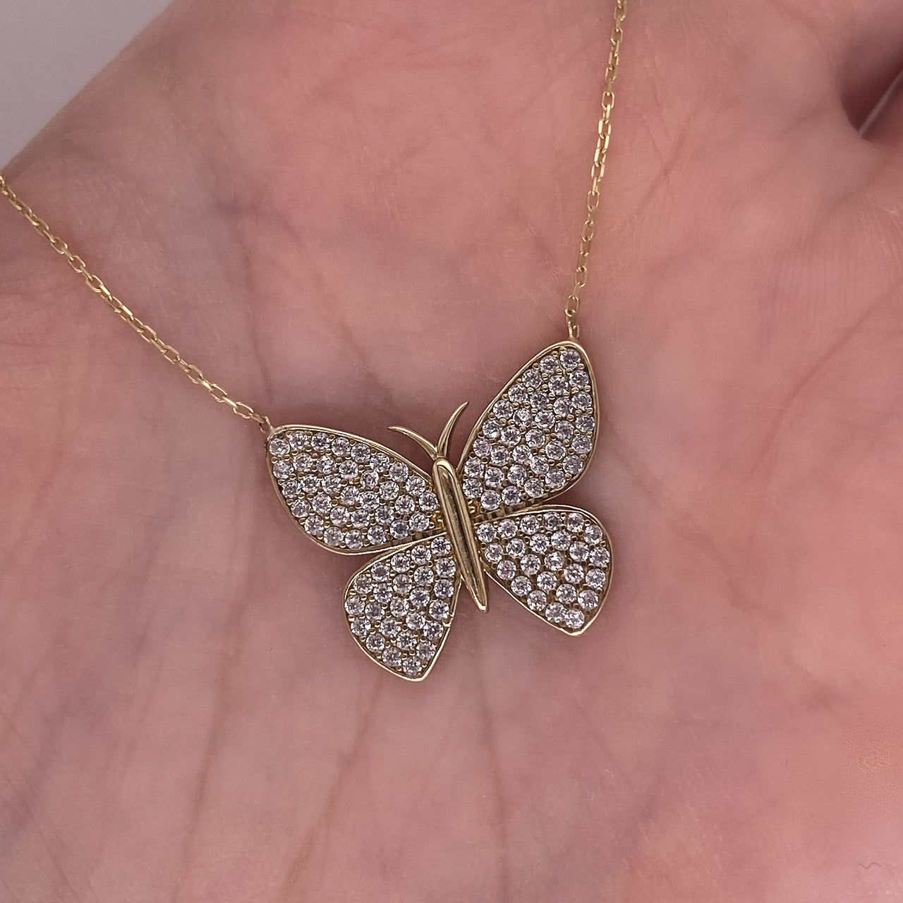 Gargantilla Oro 10k - Mariposa con Zirconias
