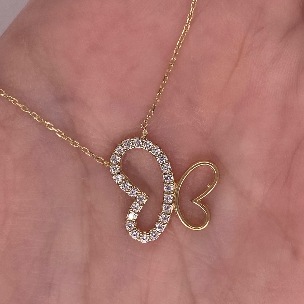 Gargantilla Oro 10k - Mariposa con Zirconias