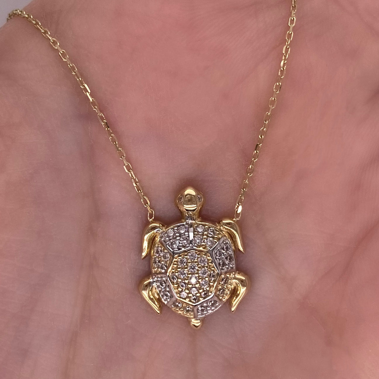 Gargantilla Oro 10k - Tortuga con Zirconias