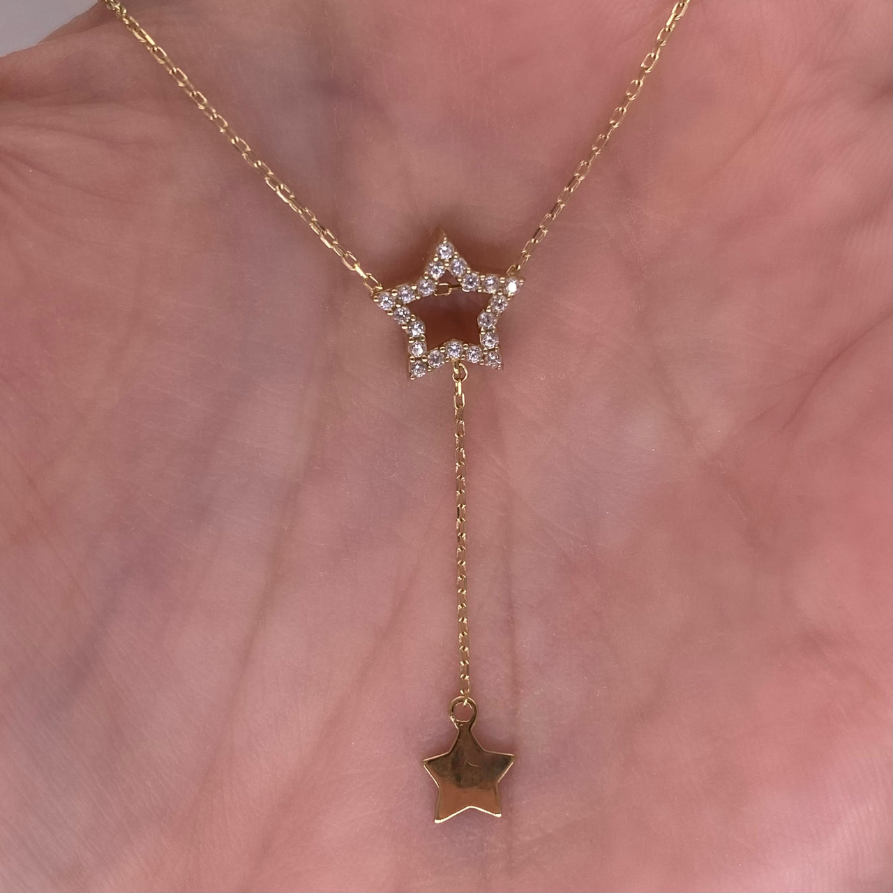 Gargantilla Oro 10k - Estrella con Zirconias