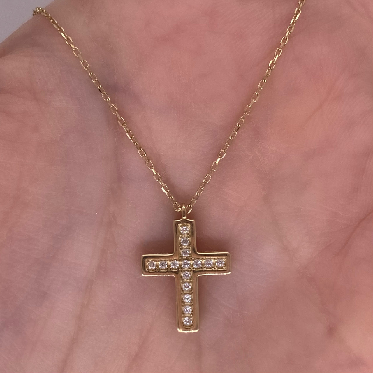 Gargantilla Oro 10k - Cruz con Zirconias