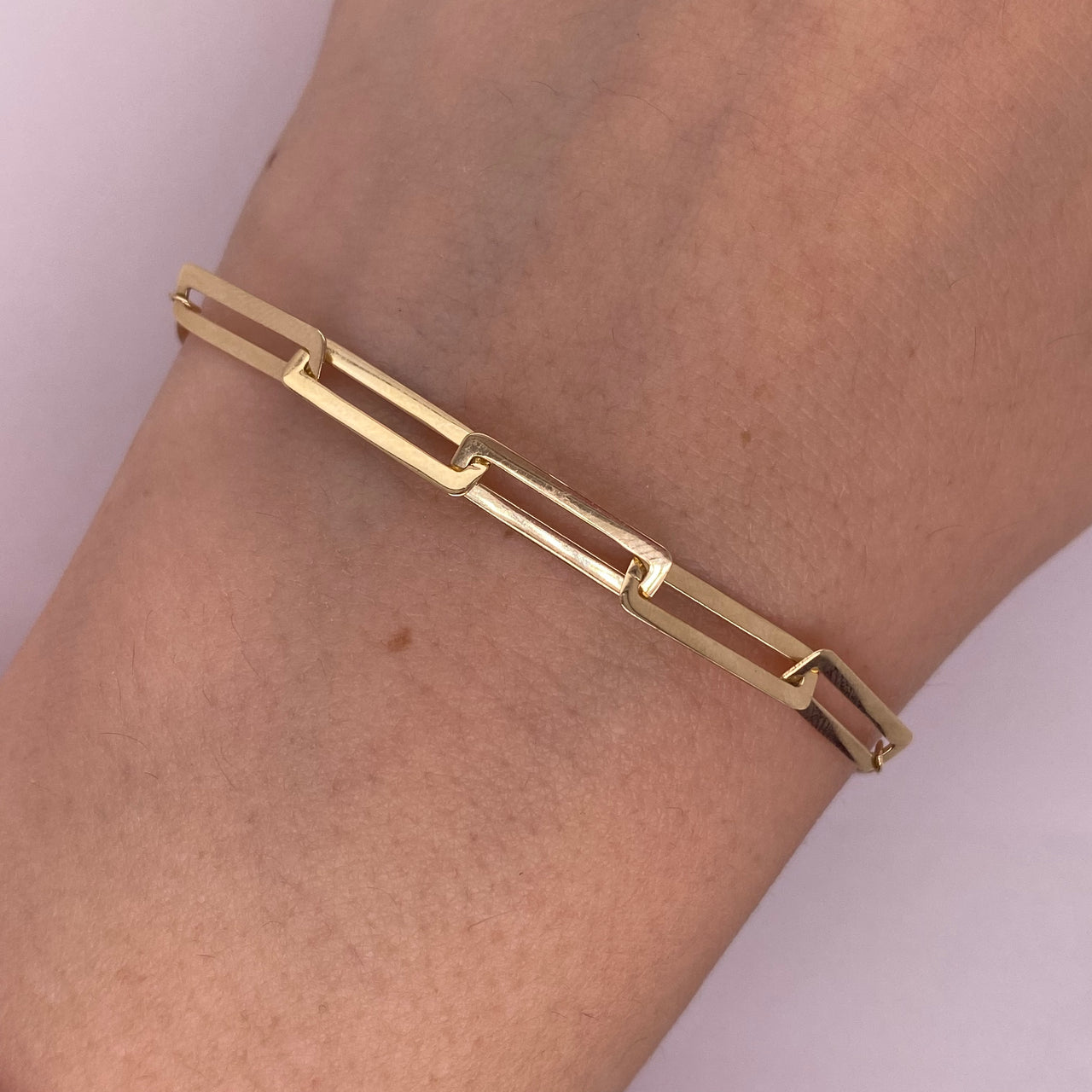 Pulsera Oro 10k - Rectangulos, Ajustable de 16.5 a 18 cm