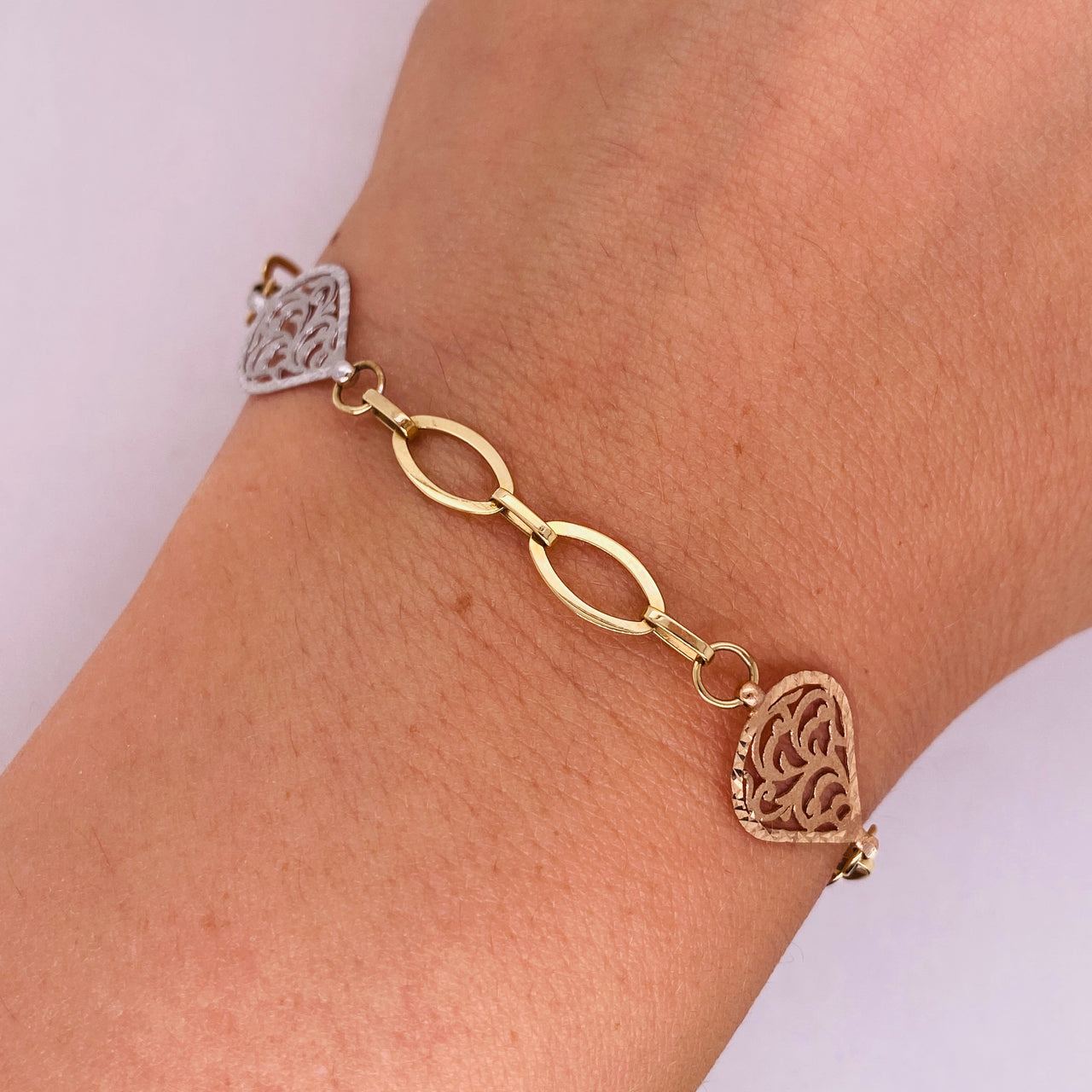 Pulsera Oro Florentino 10k, 19 cm Largo, Ancho 10 mm, Oro 10k