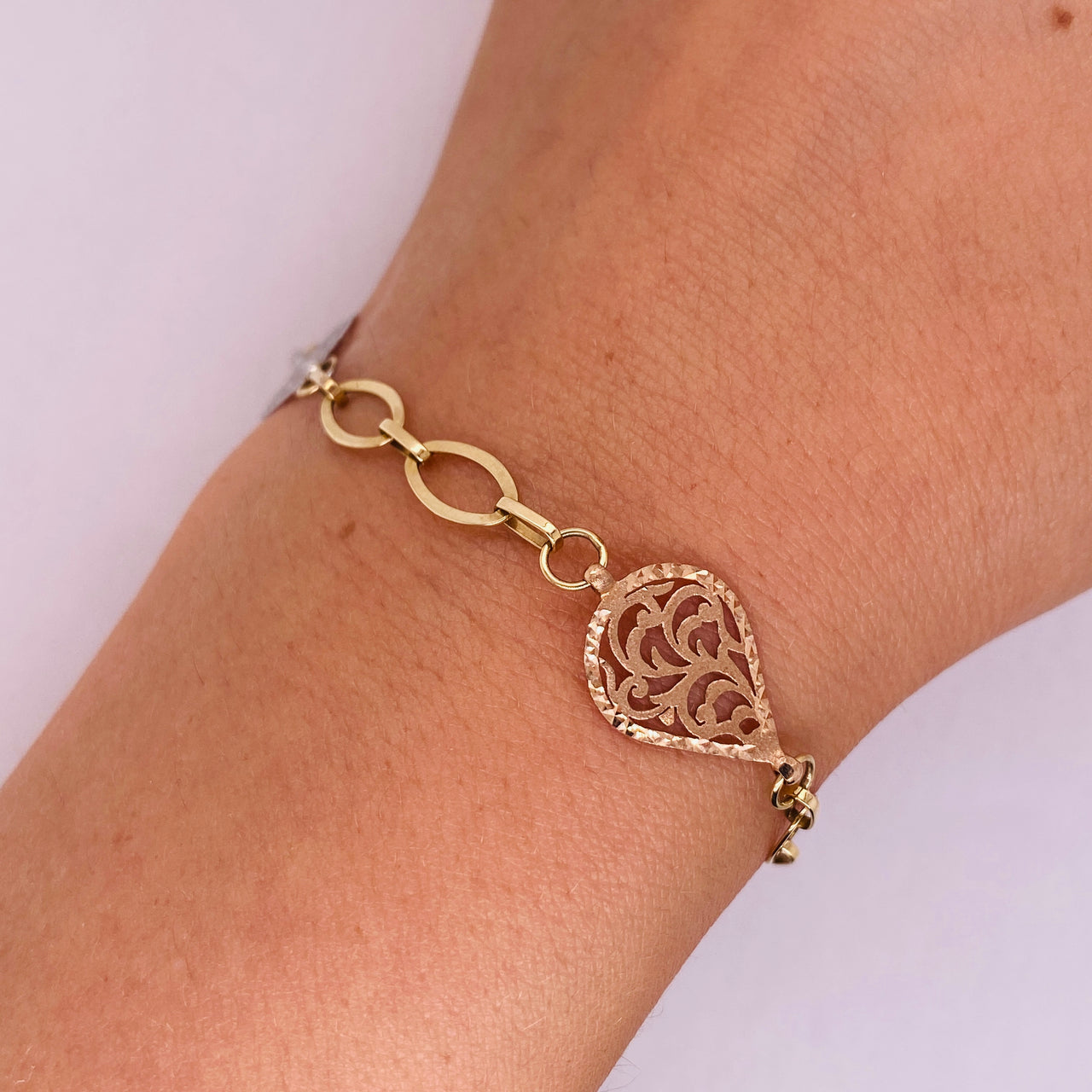 Pulsera Oro Florentino 10k, 19 cm Largo, Ancho 10 mm, Oro 10k