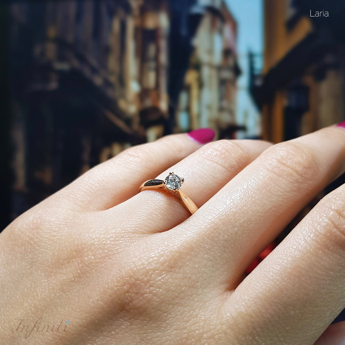 Laria - Anillo de Compromiso Diamante 30 Puntos Oro 14k - Infiniti Joyas