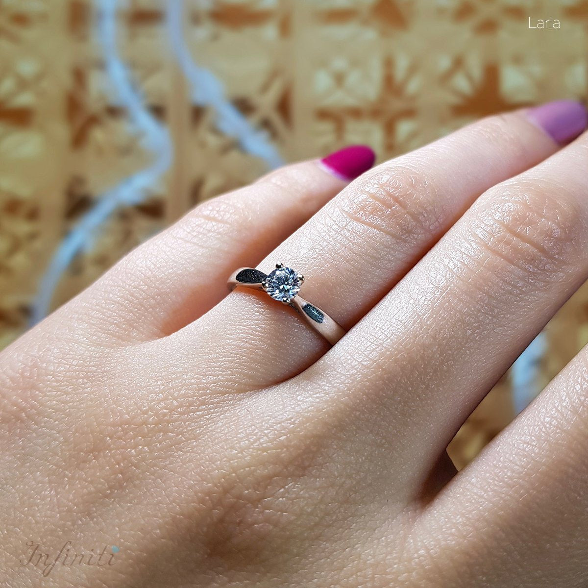 Laria - Anillo de Compromiso Diamante 30 Puntos Oro 14k - Infiniti Joyas