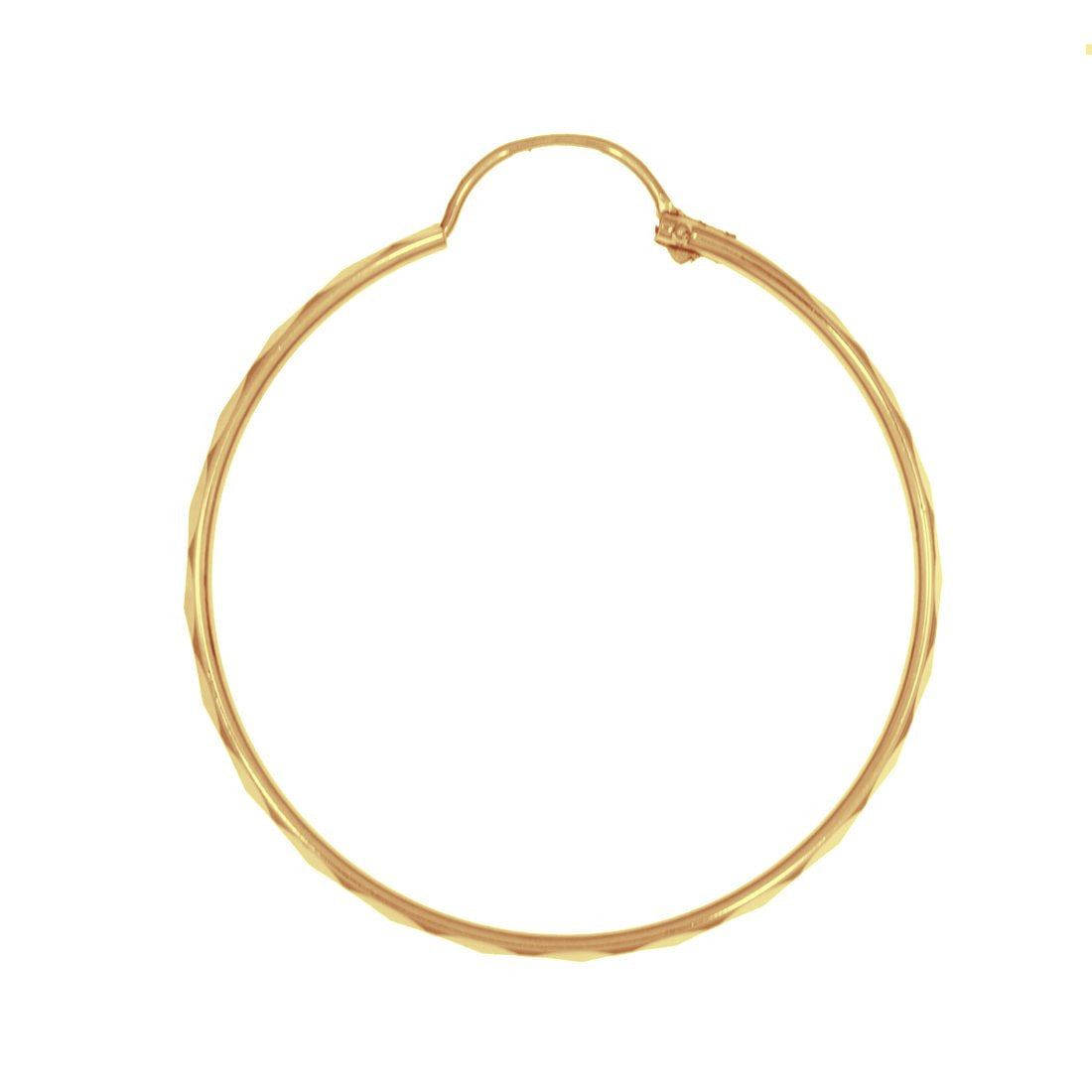 Arracada Oro 10k - Tubo Diamantado 4 cm Diámetro - Infiniti Joyas