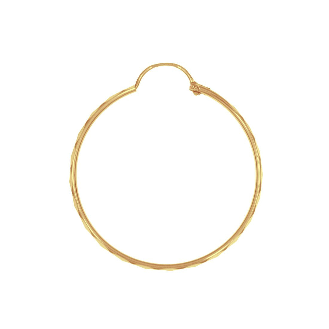 Arracada Oro 10k - Tubo Diamantado 3.5 cm Diámetro - Infiniti Joyas
