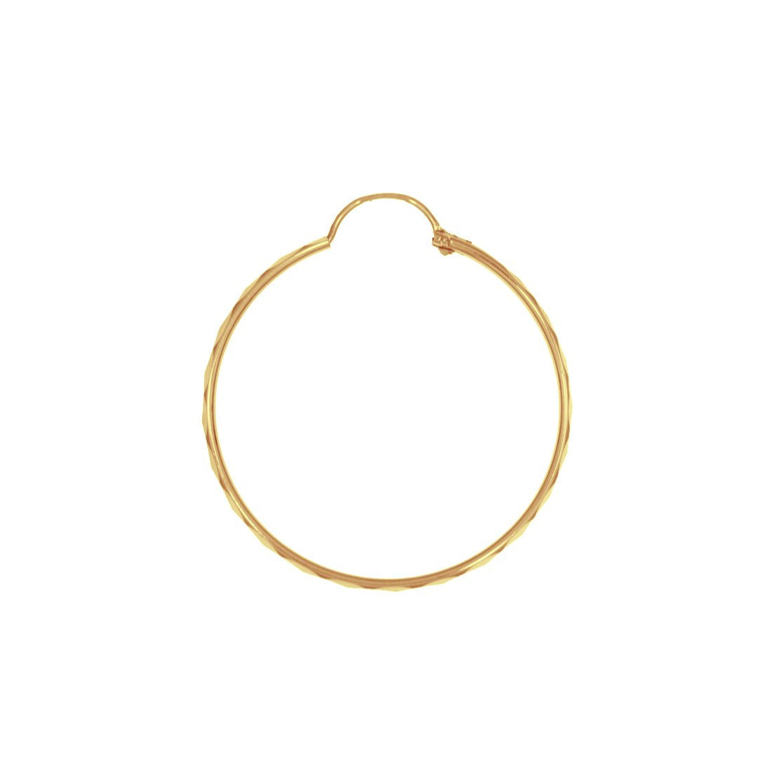 Arracada Oro 10k - Tubo Diamantado 3 cm Diámetro - Infiniti Joyas