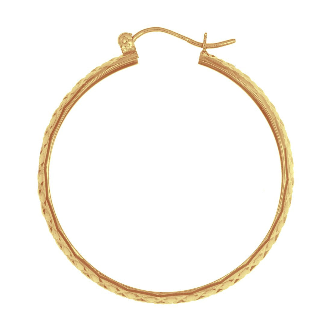 Arracada Oro 10k - Diamantado Biselado 4 cm Diámetro - Infiniti Joyas