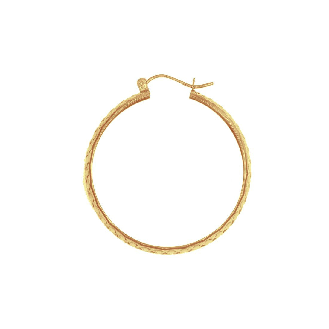 Arracada Oro 10k - Diamantado Biselado 3 cm Diámetro - Infiniti Joyas
