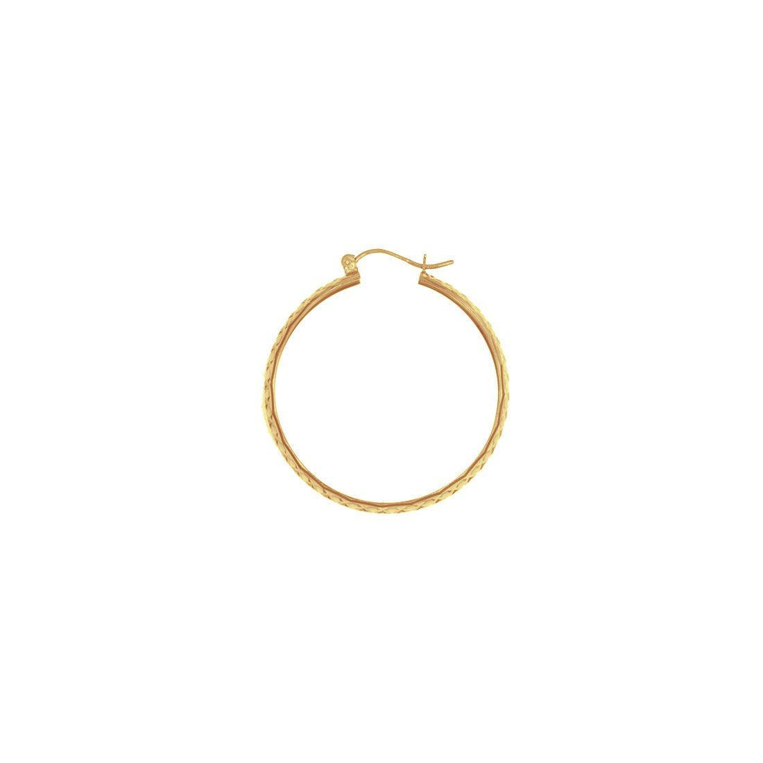 Arracada Oro 10k - Tubo Diamantado Biselado 2 cm Diámetro - Infiniti Joyas