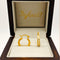Arracada Oro 10k - Zirconia Estilo Princesa, 1.5 cm Diámetro