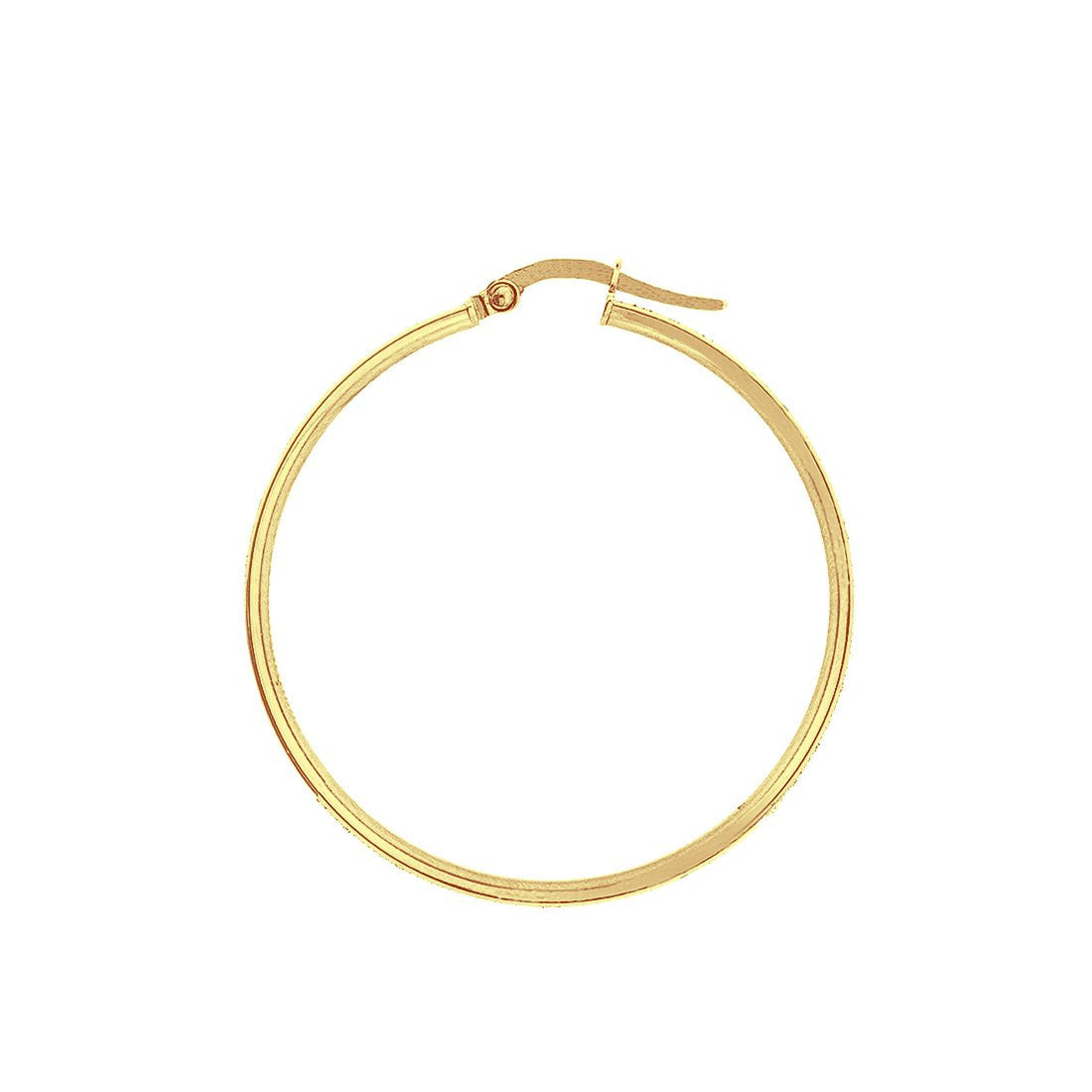 Arracada Oro 10k - Diamantada con Rodhio, 3 cm Diámetro - Infiniti Joyas