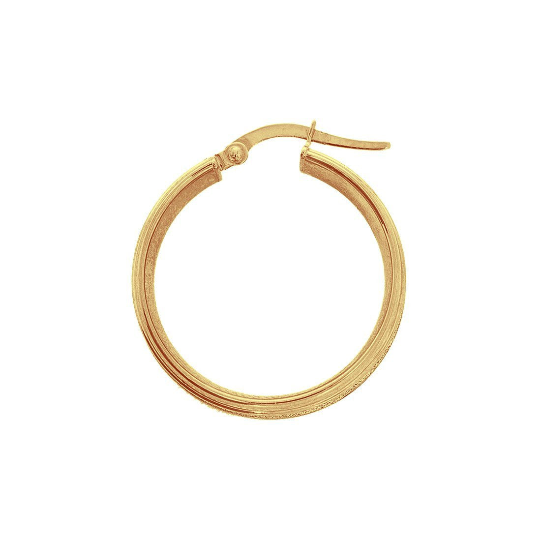 Arracada Diamantada Oro 10k 2.5 cm. Diámetro, Ancho 6 mm - Infiniti Joyas