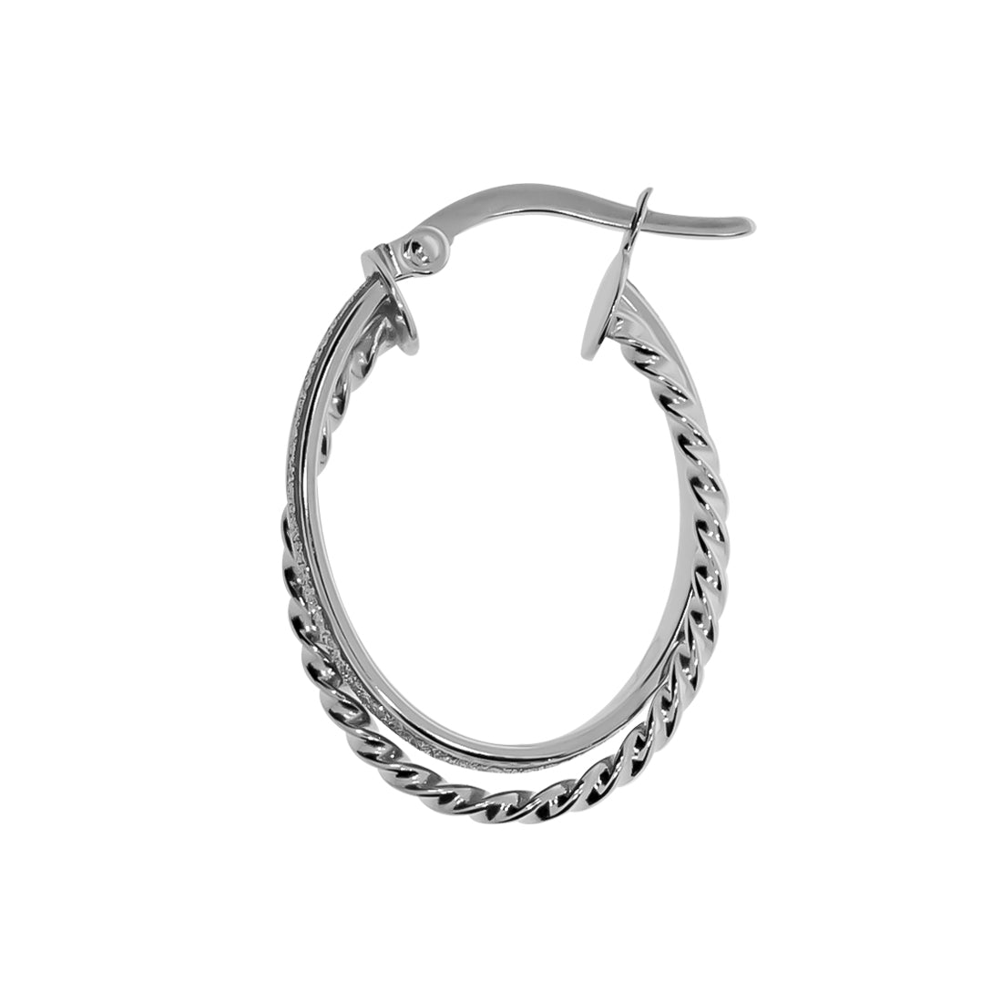 Arracada Diamantada 3.0 cm alto, 2.2 cm de Ancho , Oro Blanco 10k