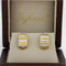 Aretes Oro 10k, plaquita Diamantada, 1.3 cm de alto, Ancho 8 mm, Oro Florentino 10k
