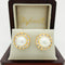 Arete Oro 10k, cí­rculo con Perla y Zirconias, 1.4 cm de Diámetro, Oro 10k