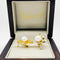 Aretes Oro 10k, Perla con Zirconia Marquiz y Redonda , 1.9 cm de alto, Oro 10k