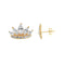 Aretes Oro 10k, en Forma de Corona con Zirconias Marquiz - Infiniti Joyas