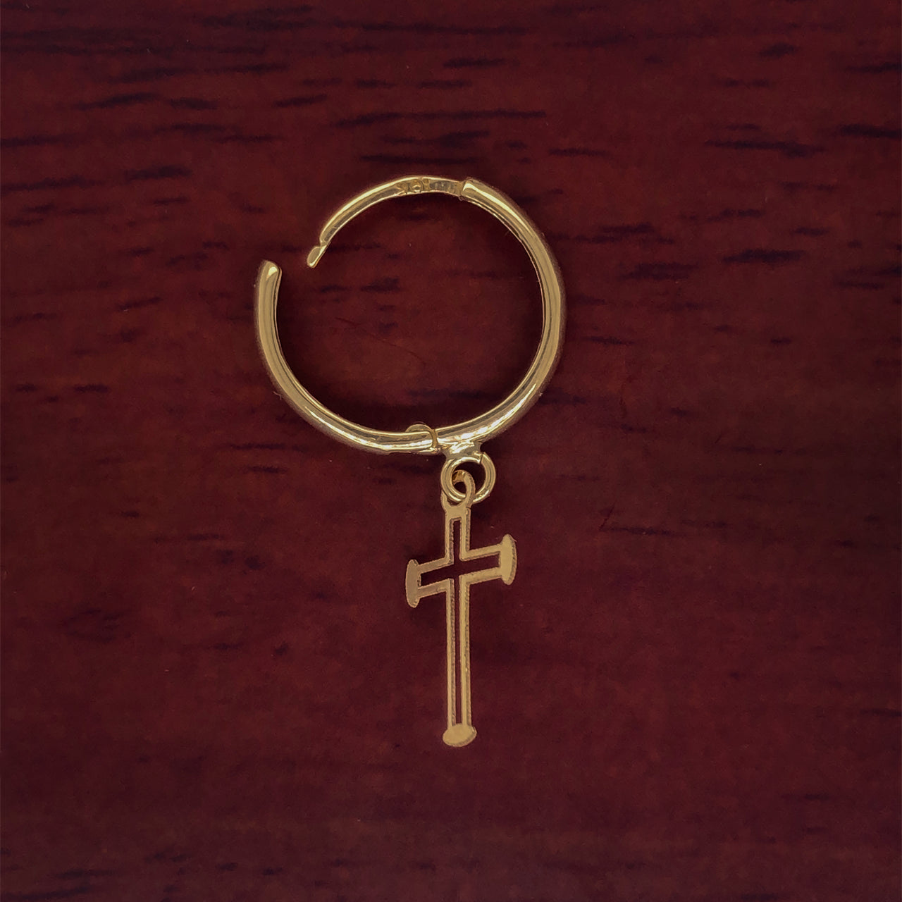Piercing Oro 10k - Cruz Colgante Diámetro 1.4 cm