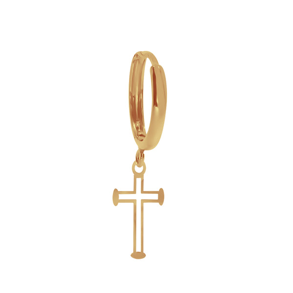 Piercing Oro 10k - Cruz Colgante Diámetro 1.4 cm