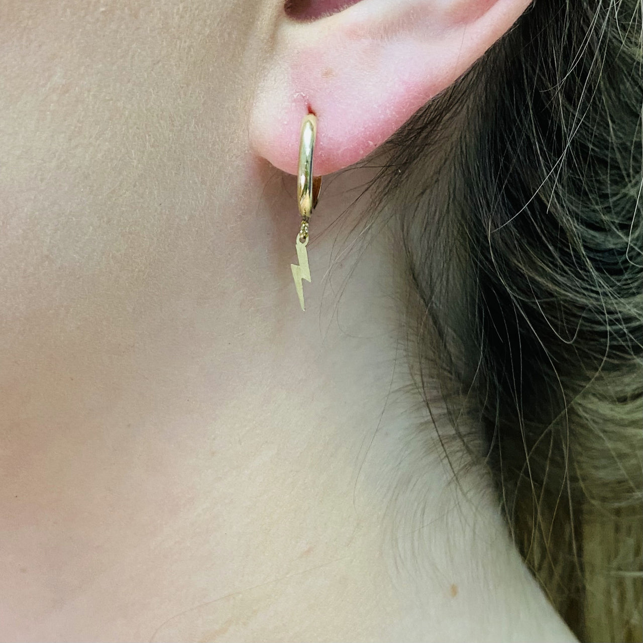 Piercing Oro 10k - Rayo Colgante Diámetro 1.4 cm