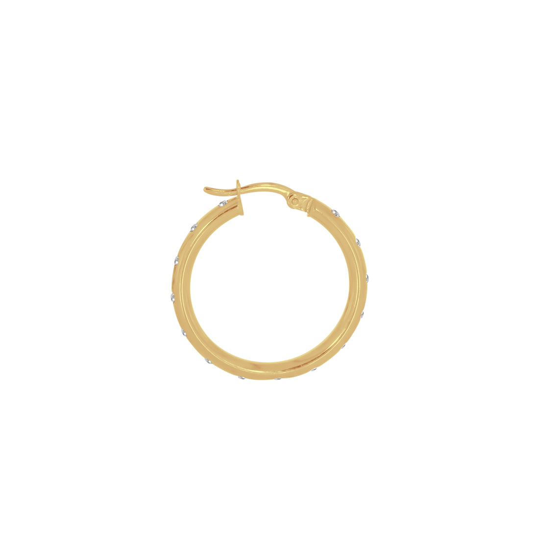 Arracada 10k - Tubo con Zirconias - Diámetro 2.5 cm