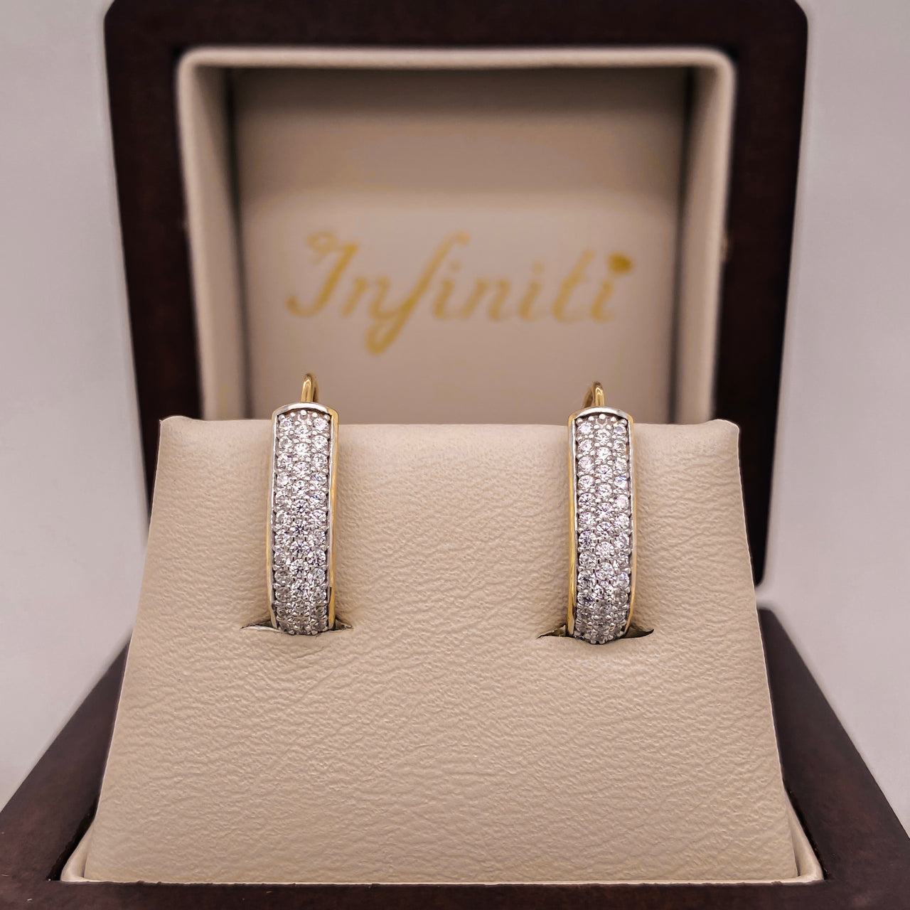 Aretes Oro 10k - Colgantes con Zirconias
