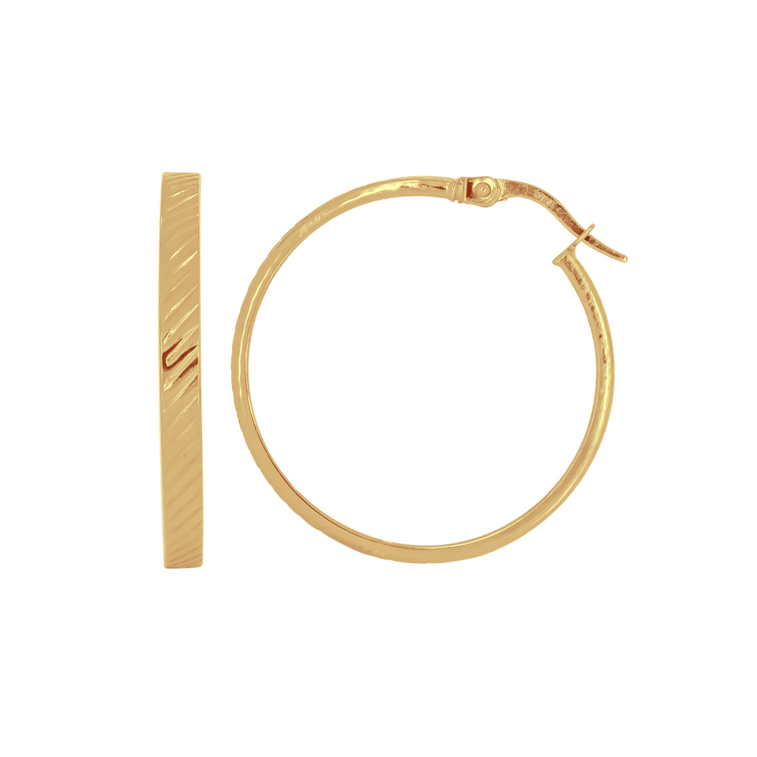 Arracada Oro 10k - Texturizada 3 y 3.4 cm Diámetro
