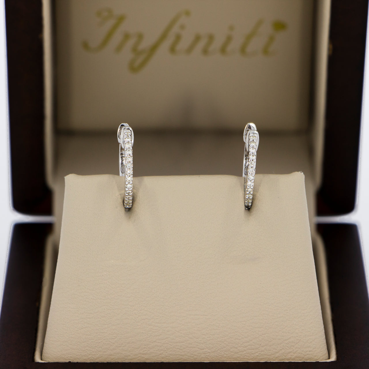 Arracadas Oro Blanco 14k - Diamantes Peso Total 7 Puntos