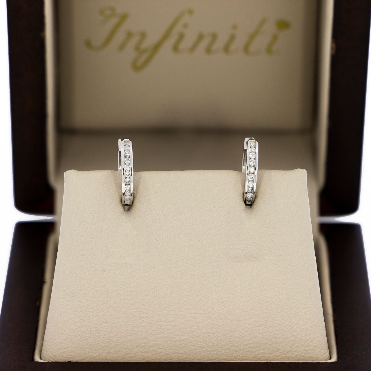 Arracadas Oro Blanco 14k - Diamantes Peso Total 10 Puntos