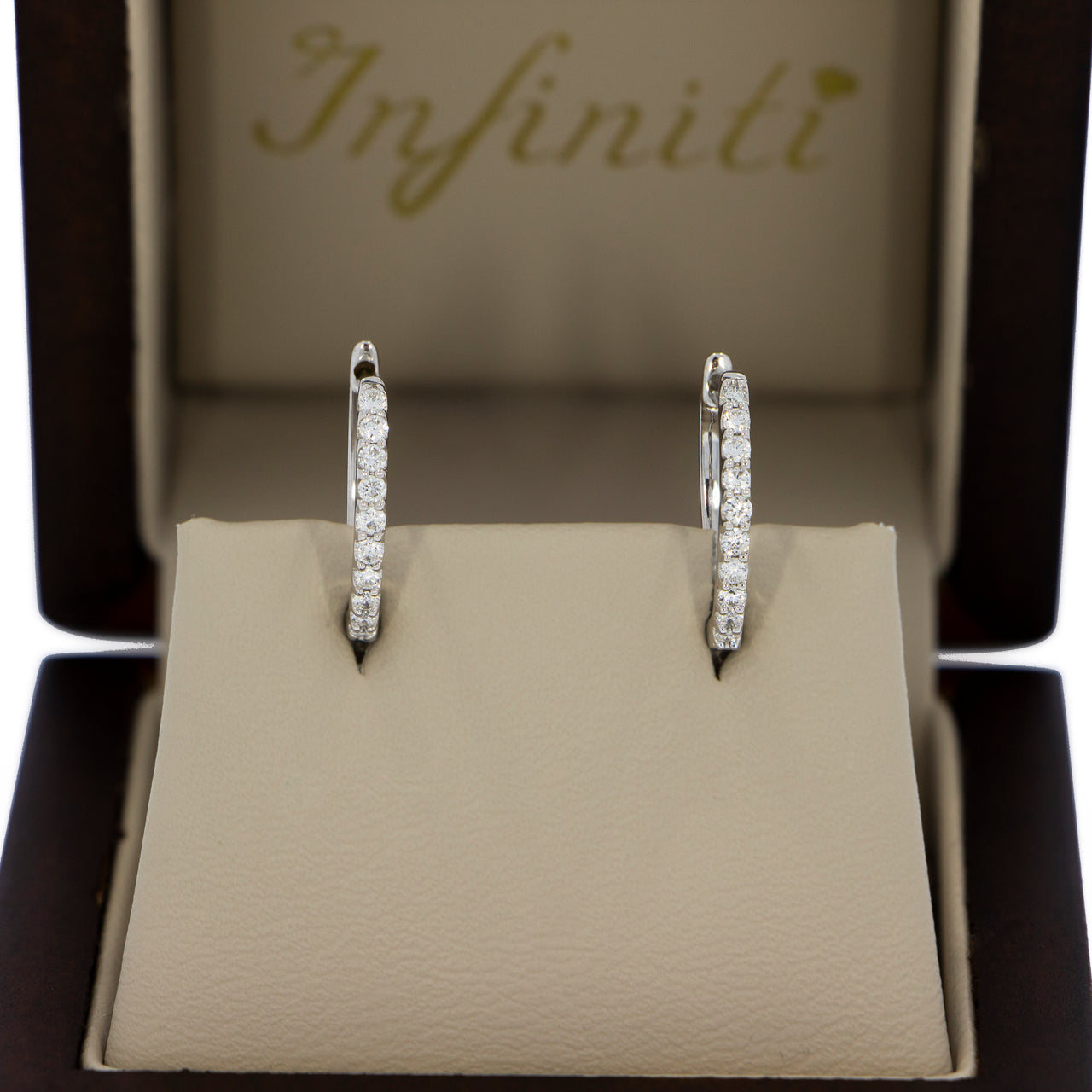 Arracadas Oro Blanco 14k - Diamantes Peso Total 26 Puntos