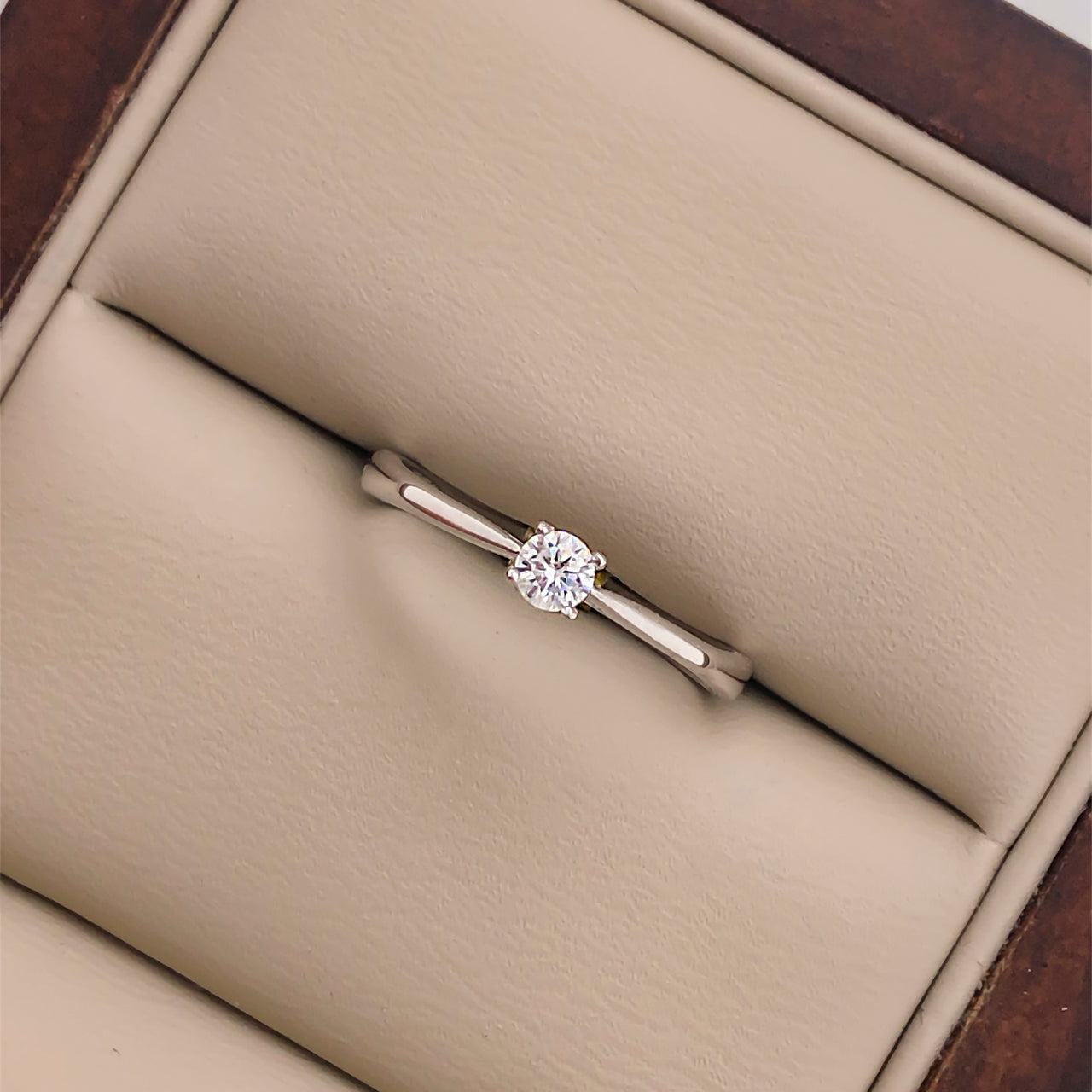 Anillo Oro Blanco 14k - Solitario Zirconia 3 mm