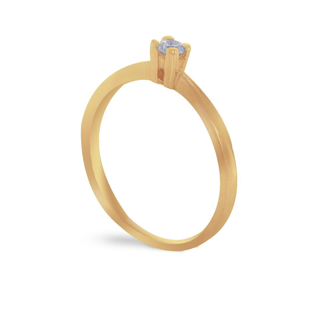 Anillo Oro 14k, Solitario Zirconia 3 mm - Infiniti Joyas