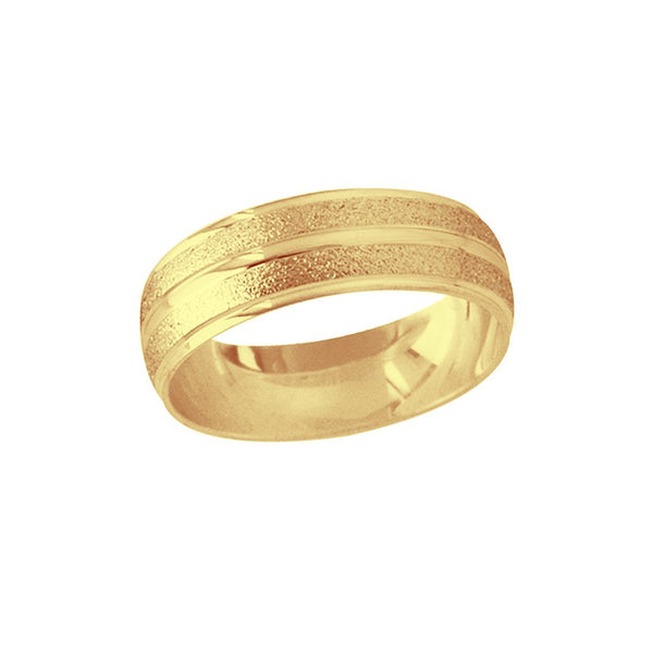 Argolla Oro Amarillo 14k - Acabado Liso Diamantado, Ancho 6 mm - Infiniti Joyas