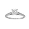 Anillo Oro Blanco 10k, Zirconia Central de 5.50 mm - Infiniti Joyas