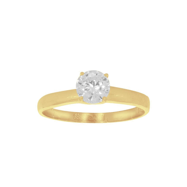 Anillo Oro 10k, Solitario con Zirconia de 5.50 mm - Infiniti Joyas