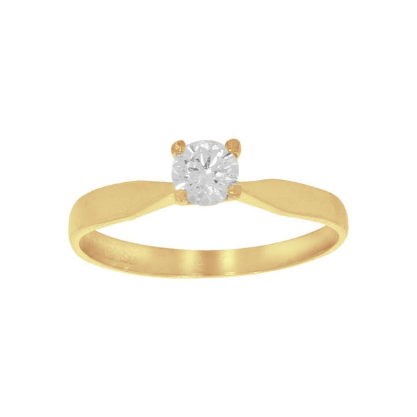 Anillo Oro 10k, Solitario con Zirconia de 4 mm - Infiniti Joyas