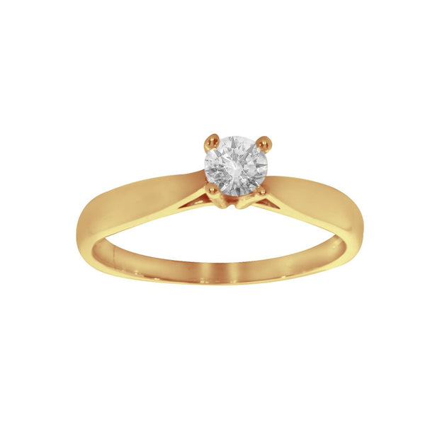 Anillo Oro 10k, Solitario Estilo Catedral, Zirconia de 4 mm - Infiniti Joyas