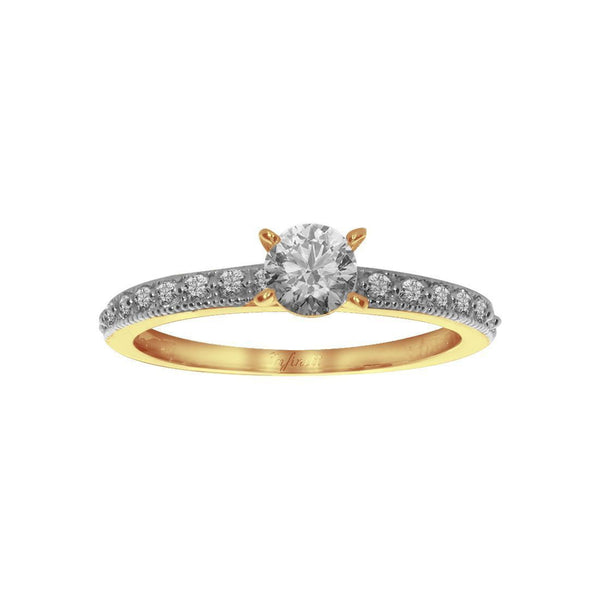 Anillo Oro 10k, Zirconia Central de 5 mm - Infiniti Joyas