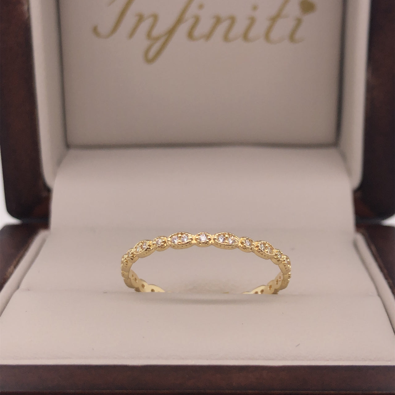 Churumbela Eternity Oro 14k, Zirconias de 0.5 mm - Infiniti Joyas
